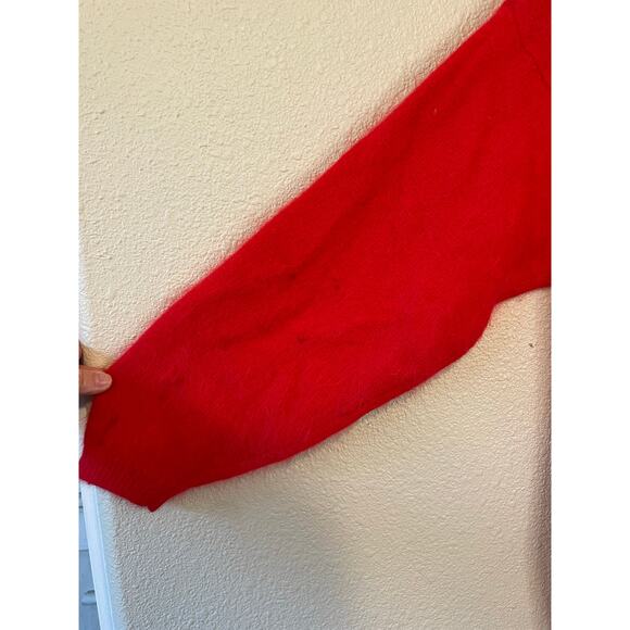 VTG Rafaella Red Angora Lambs Wool Blend Fuzzy Crew Neck Long Sleeve Sweater Med - Picture 5 of 15